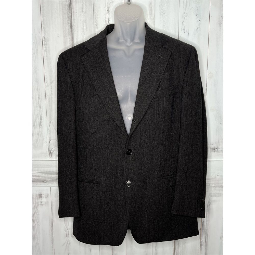Ermenegildo Zegna Soft Harrods Mens Wool Blazer‎ 38R Dark Gray 3 Button Ventless